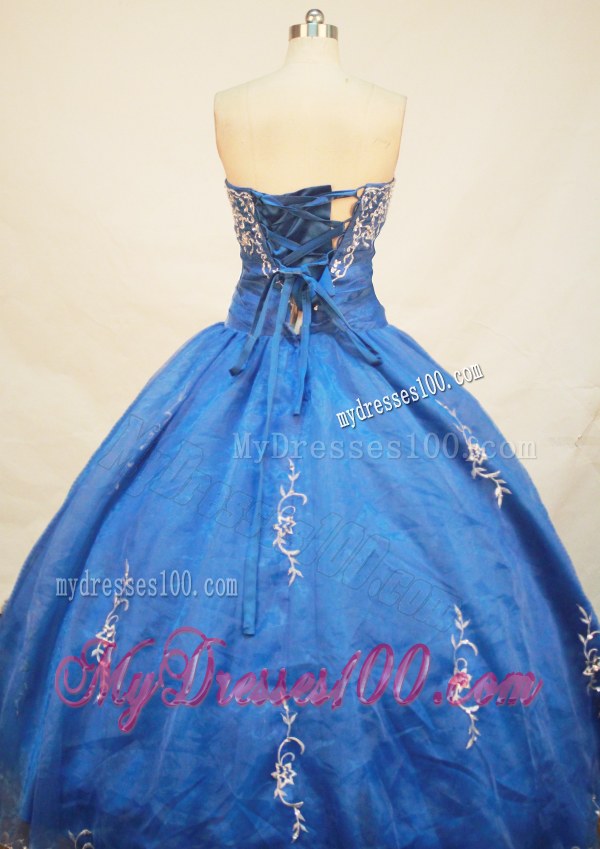 Royal Blue Ball Gown Appliques Puffy Sweet 15 Dresses Hot Sale